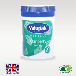 VALUPAK HERBALS CRANBERRY 2000mg 30Tablets