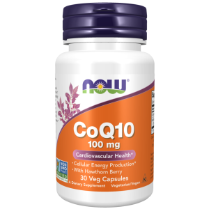 NOW SUPPLEMENTS COENZYME Q10 100mg 30 Veggie Capsules
