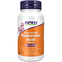 NOW SUPPLEMENTS HYALURONIC ACID DOUBLE STRENTH 100mg 60Veggie Capsules